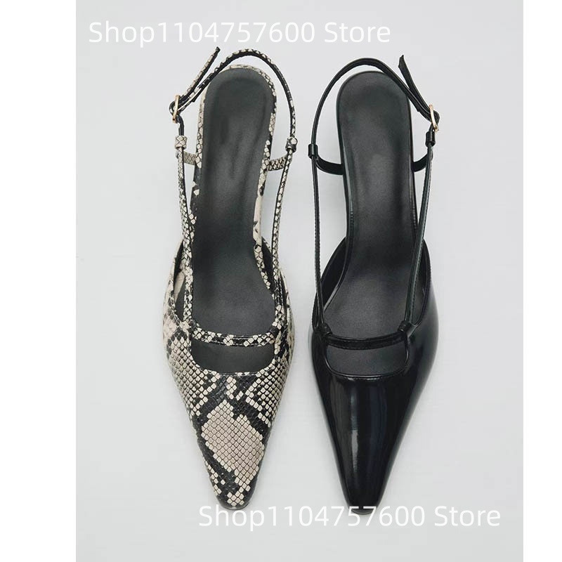 Leather Classic Strap - Slingback da donna Punta a punta